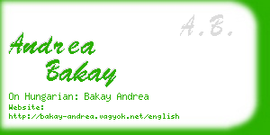 andrea bakay business card